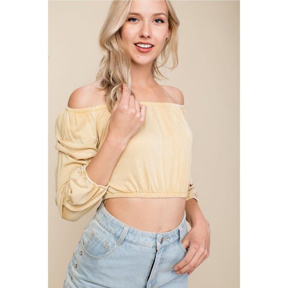Honey Punch Crop Top, Honey - Picture 2 of 4